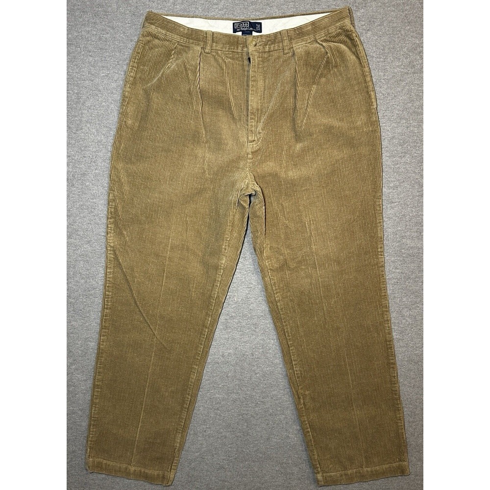 Vintage Polo Ralph Lauren Corduroy Pants Men Size‎ 38x32 Andrew Pant Tan Khaki